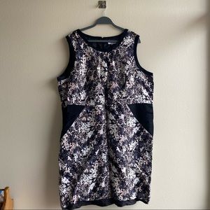 Calvin Klein Sleeveless Patterned Linen Sheath Dress Sz 22W